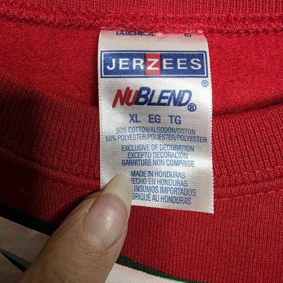 Vintage Mens Jerzees NuBlend Ugly Christmas Sweatshirt Snowman Shirt Tie Sz XL - Picture 4 of 4